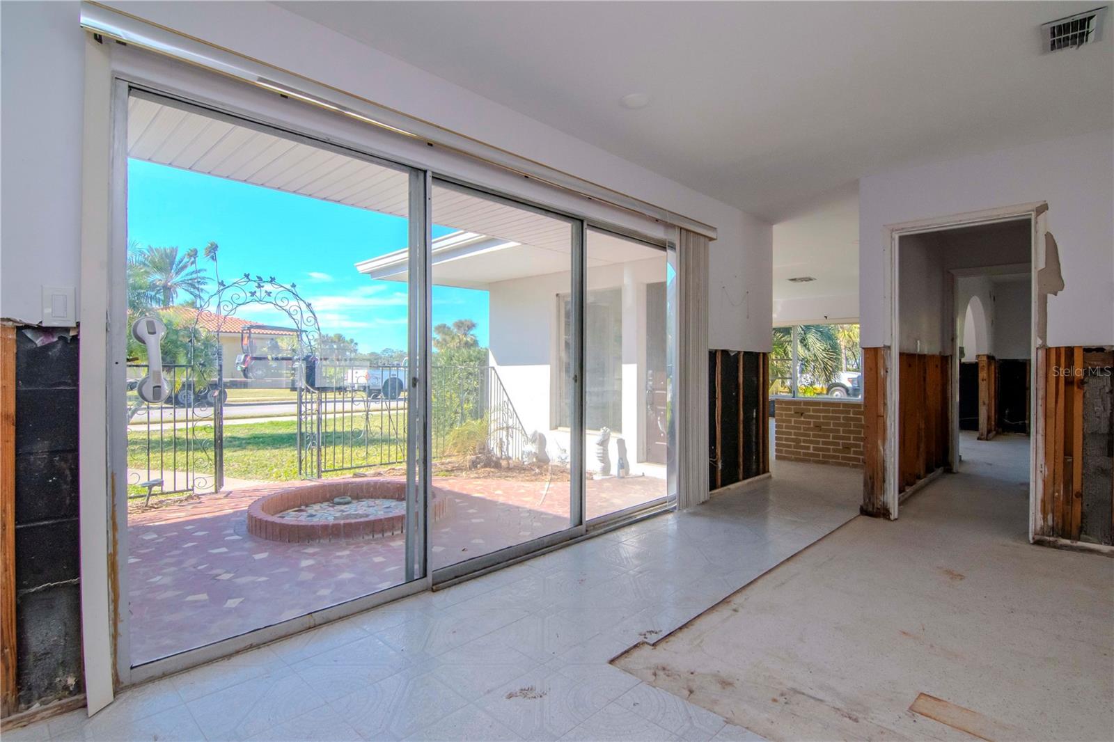 Kitchen view to courtyard.