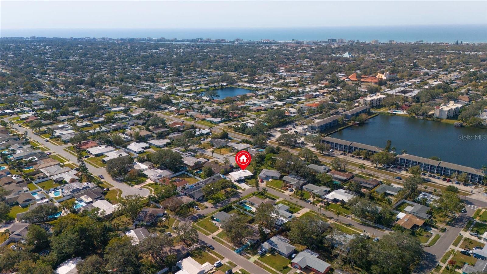 Aerial view of the area.