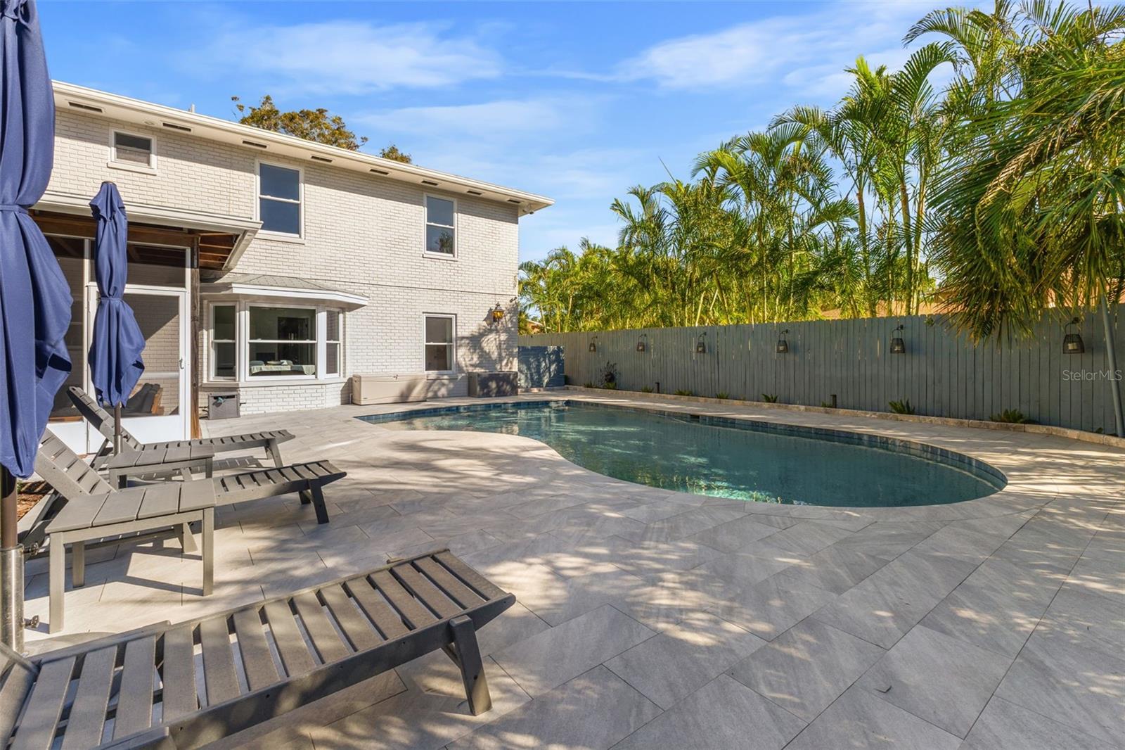 Pool with loungers