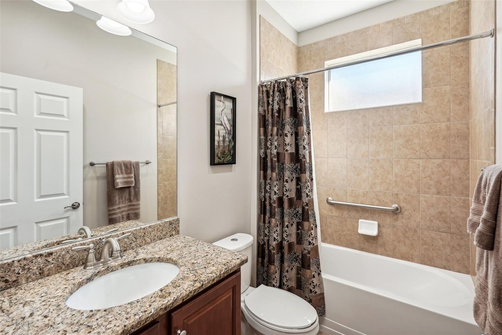 Guest bath with grab bars