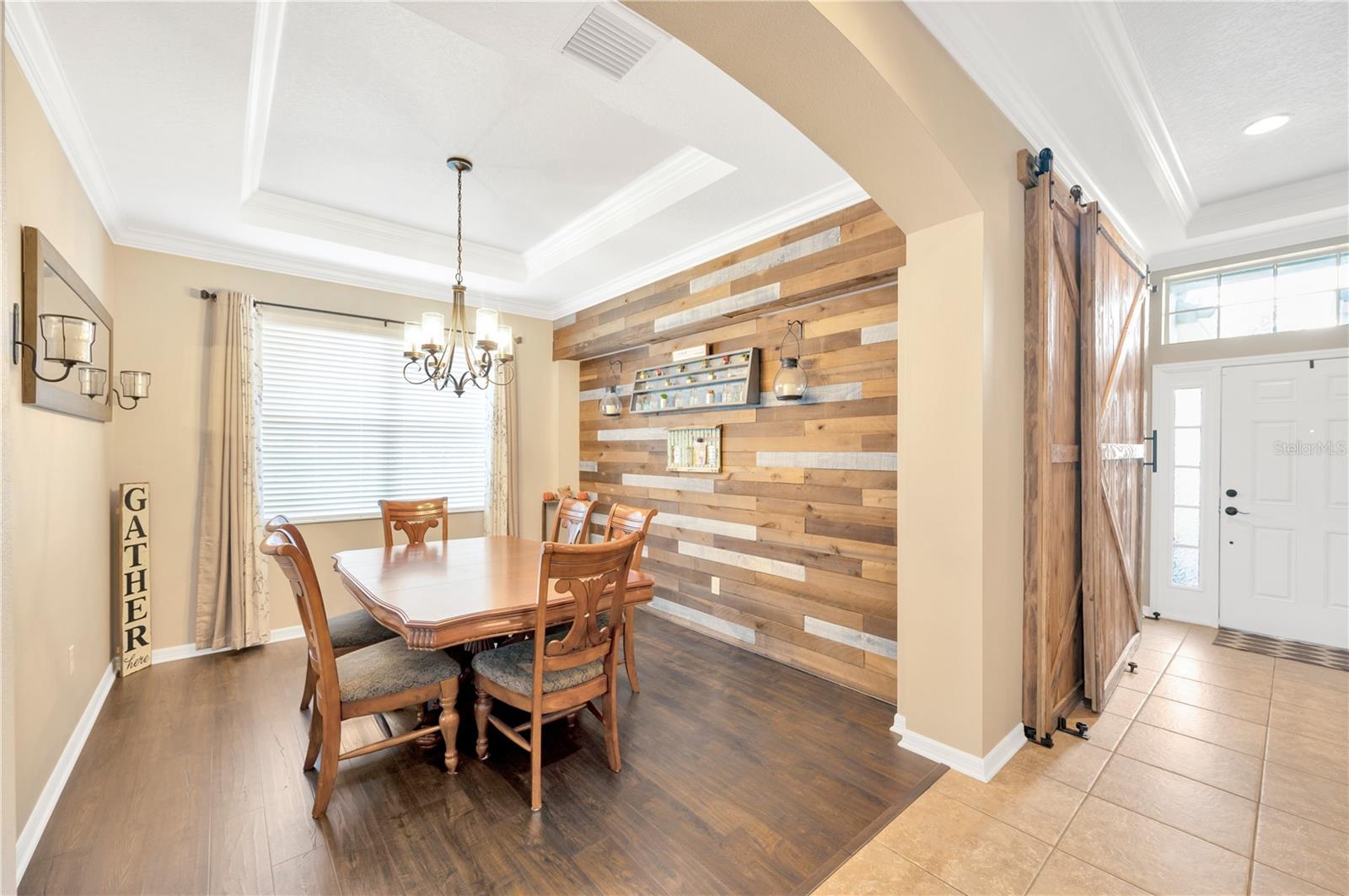 Dining room to front door view