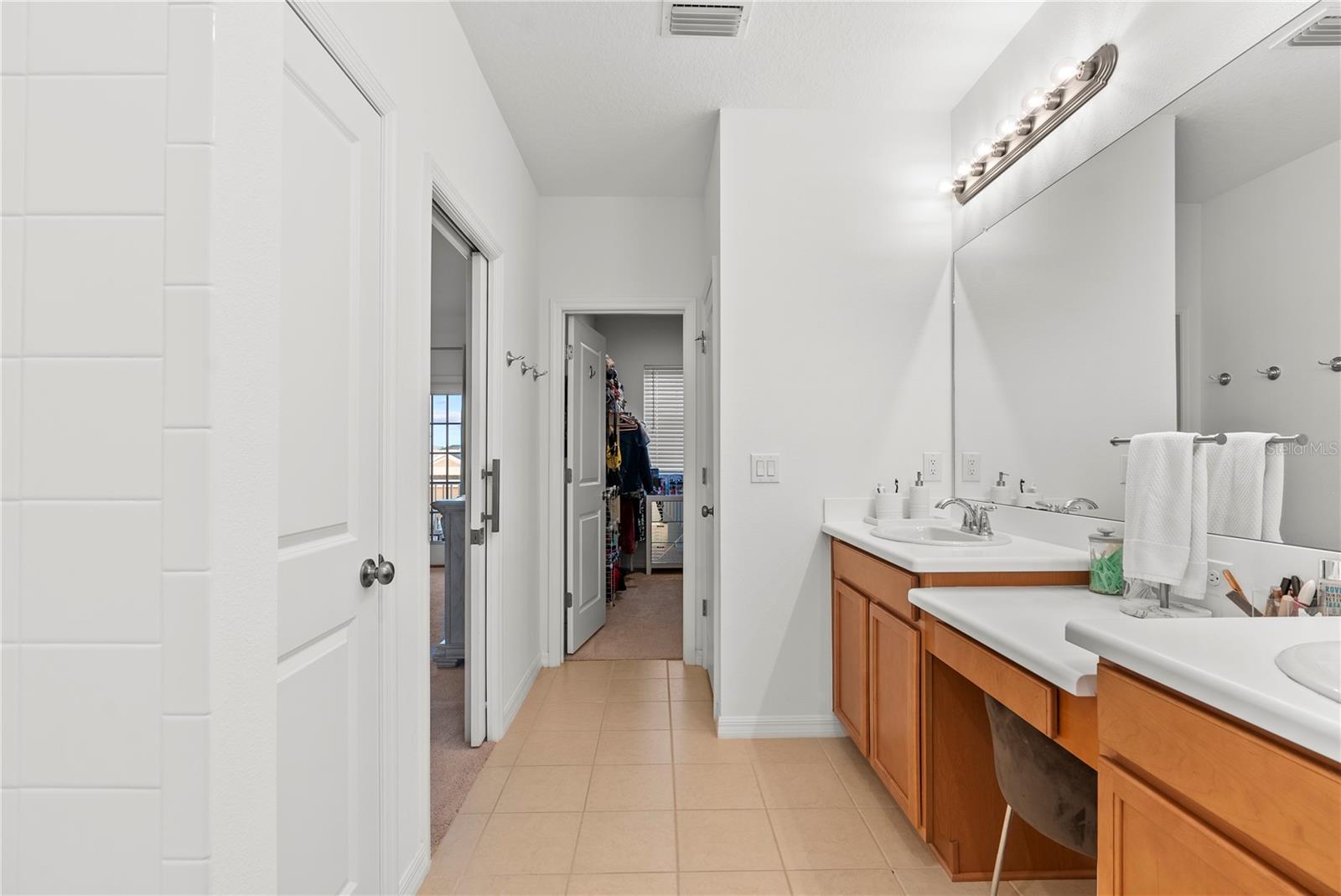 Master bathroom: complete with a walk-in closet.