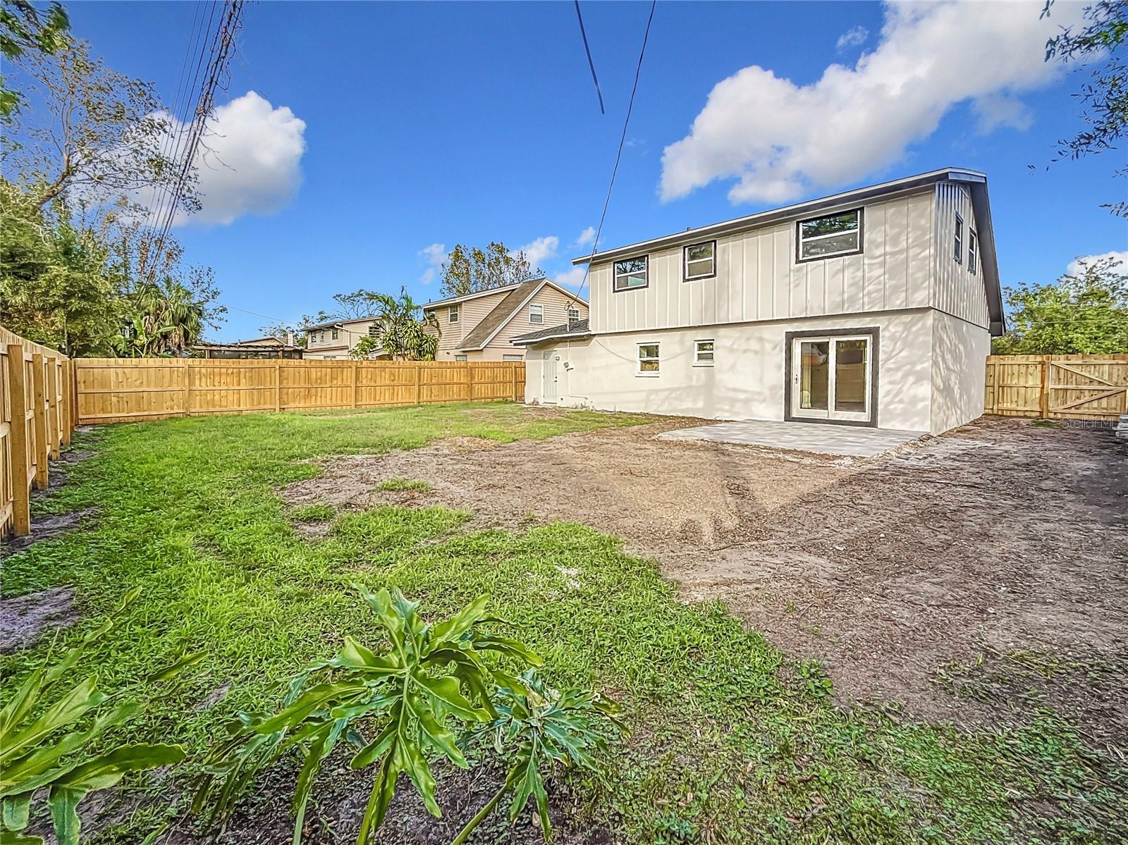 Fenced Yard with paver patio area