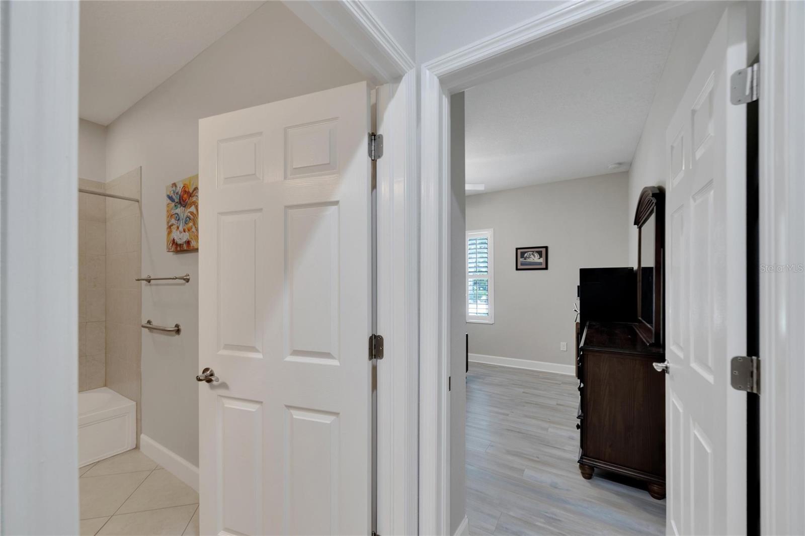 Guest bath adjacent to guest bedroom