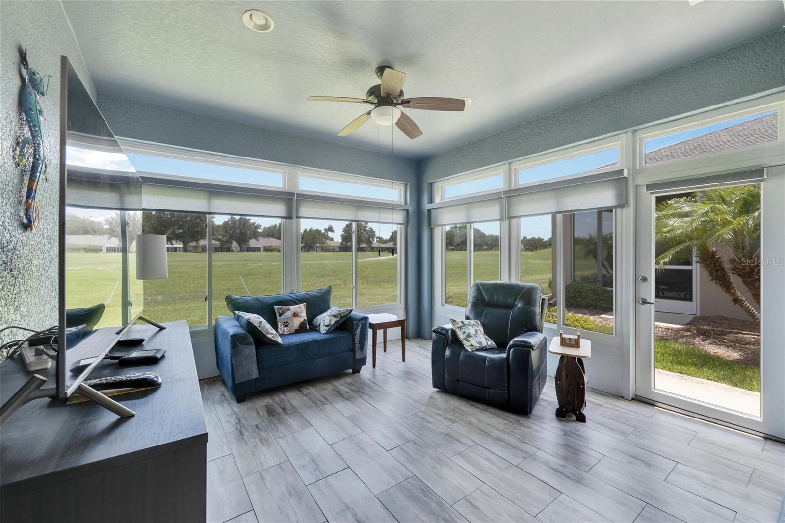 View of the golf course from the family room