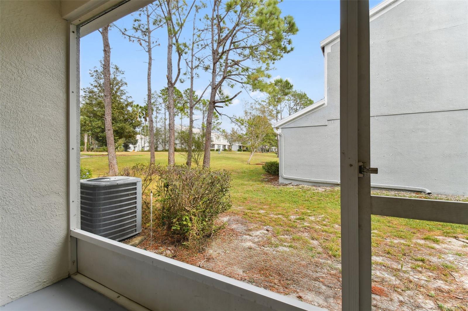 Private screened patio.