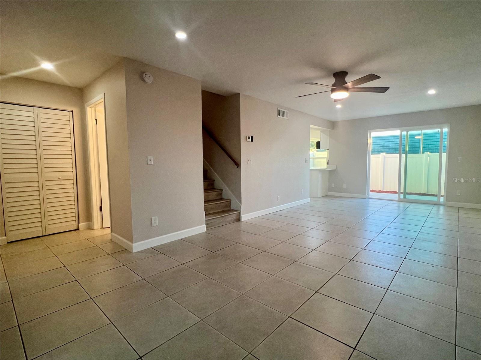 Main Floor with Entry Closet to Garden Patio (Living & Dining Space)