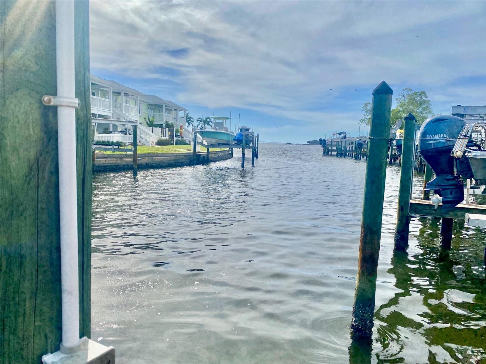 View to open water / Tampa Bay and the Skyway Bridge in the distance -- not very far to go before good times are happening!