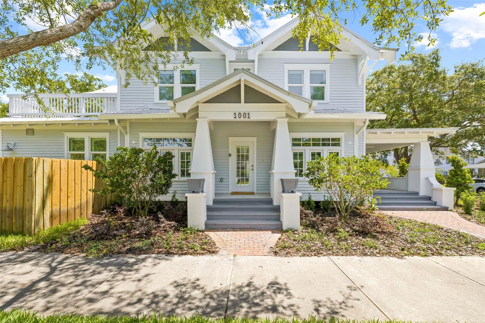 Bay St Entry. Notice the wonderful architectural features on this home!