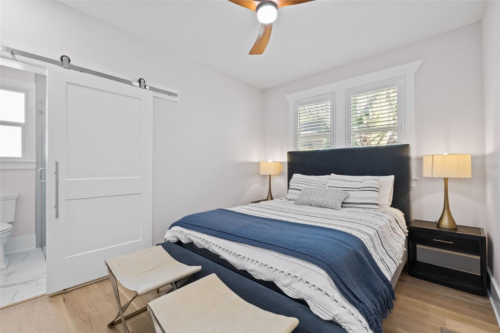 Bedroom of the guest area on the mail level of the home