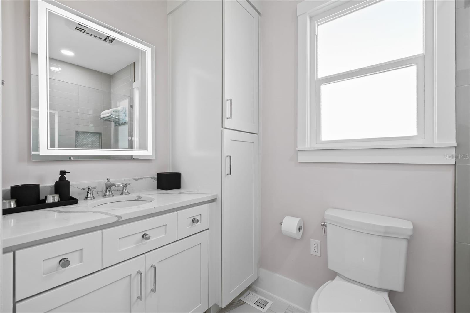 Bathroom in the main floor apartment