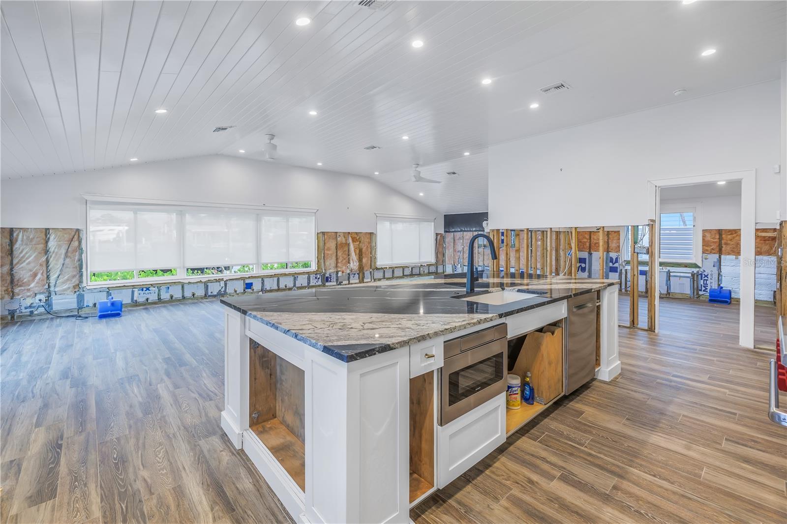 Open kitchen and living area