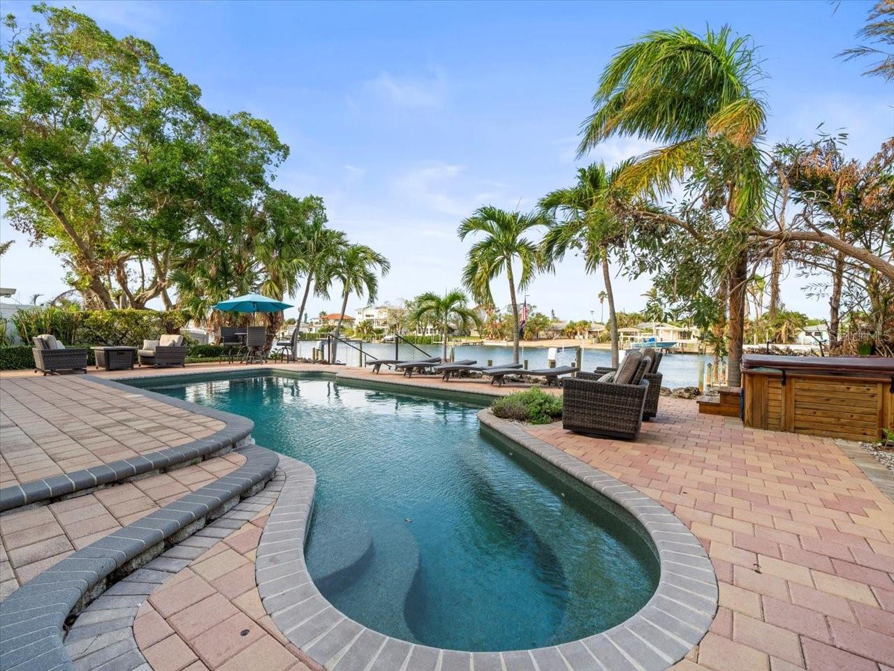 Saltwater pool and separate hot tub