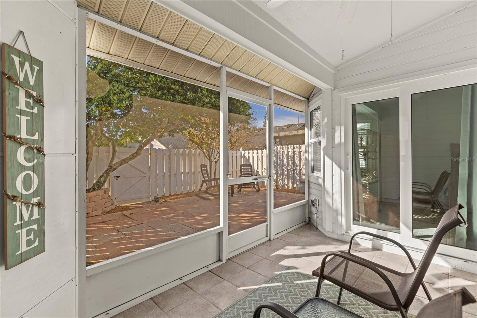 Screen enclosed porch.