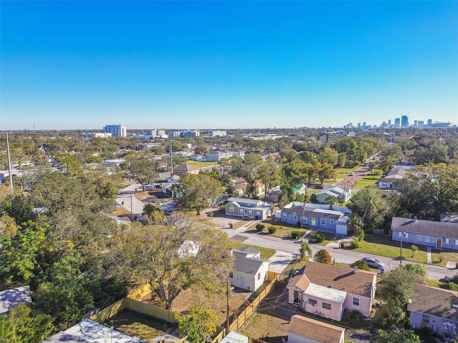 aerial view- downtown st pete in distance