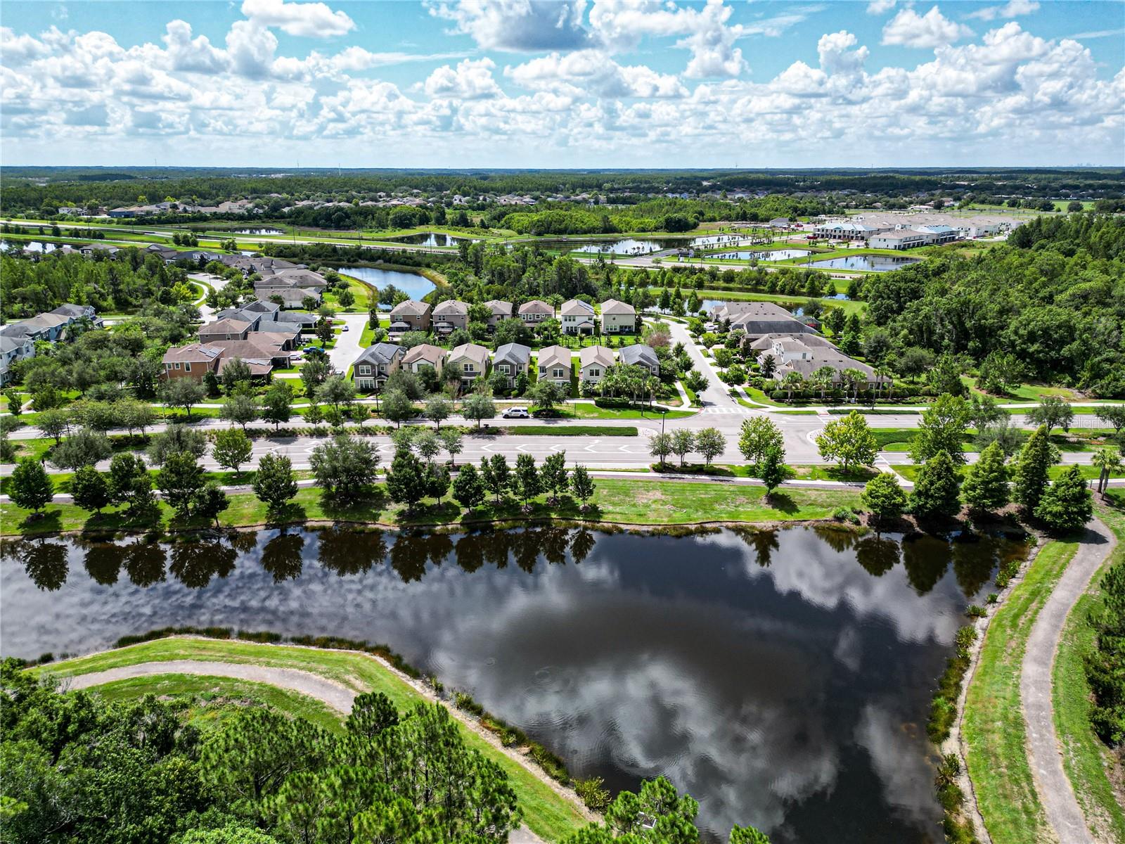 Aerial Pond and House