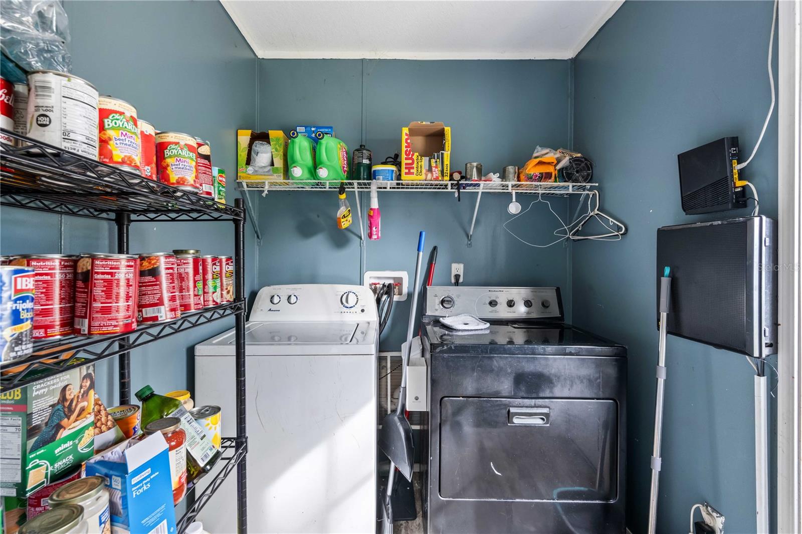 Inside laundry area.