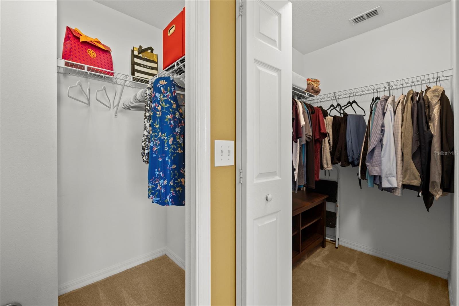 two walk-in closets