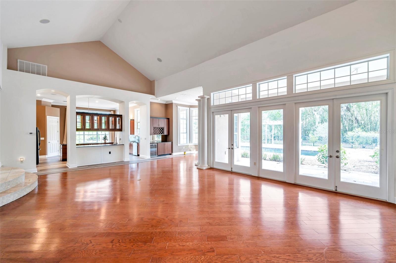 Cathedral ceilings, french doors