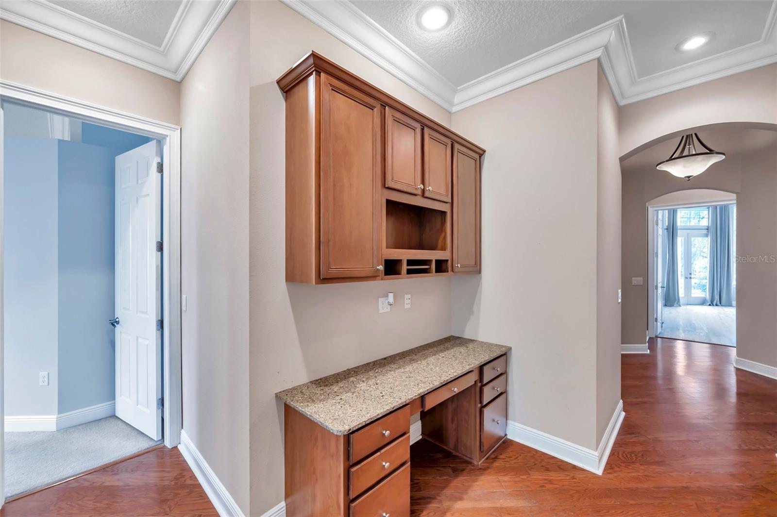 desk in hallway