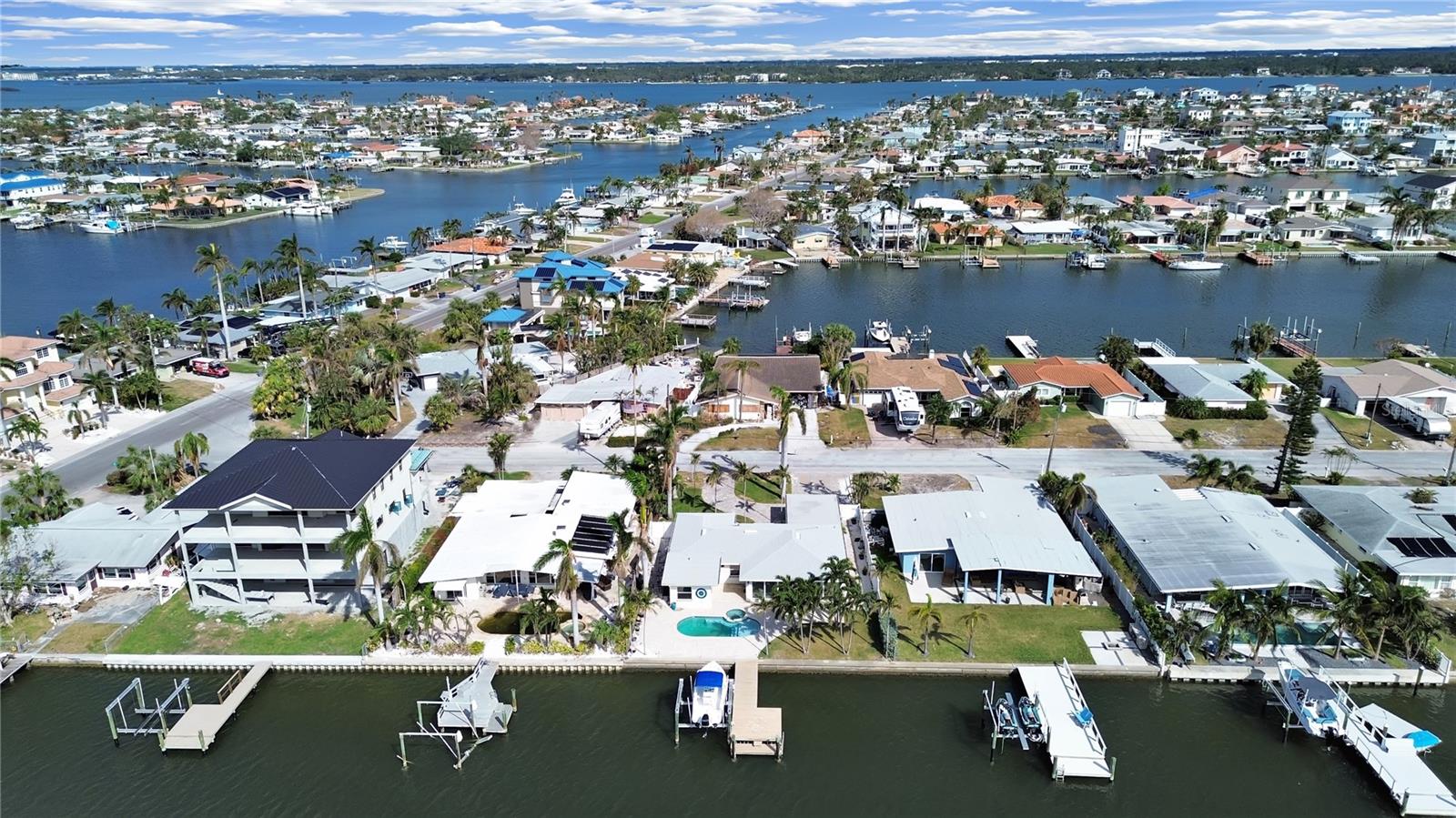 Aerial rear view looking East