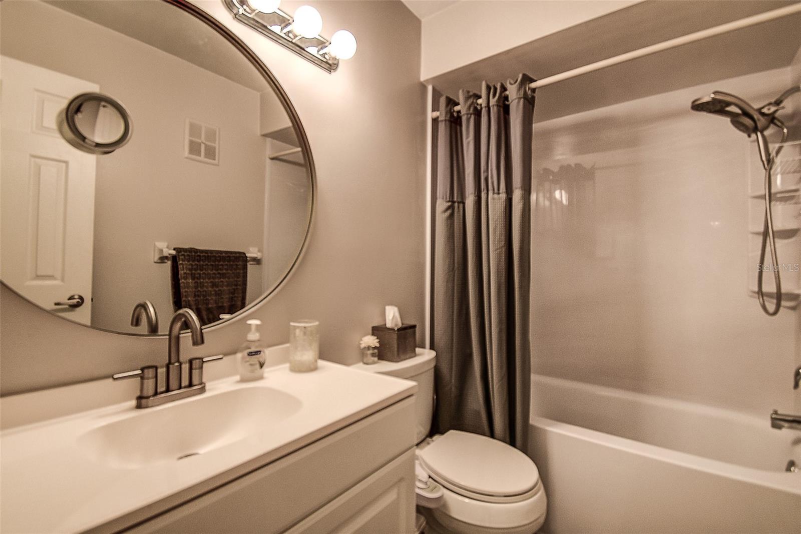 Second Bath has new deep soaking tub and surround