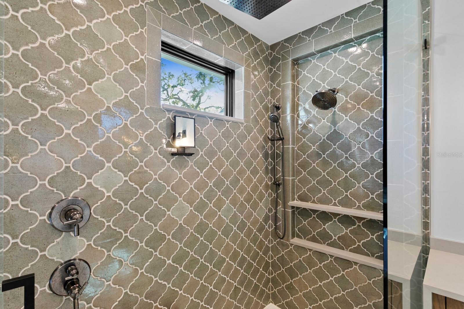 Primary bath custom tile and shower detail