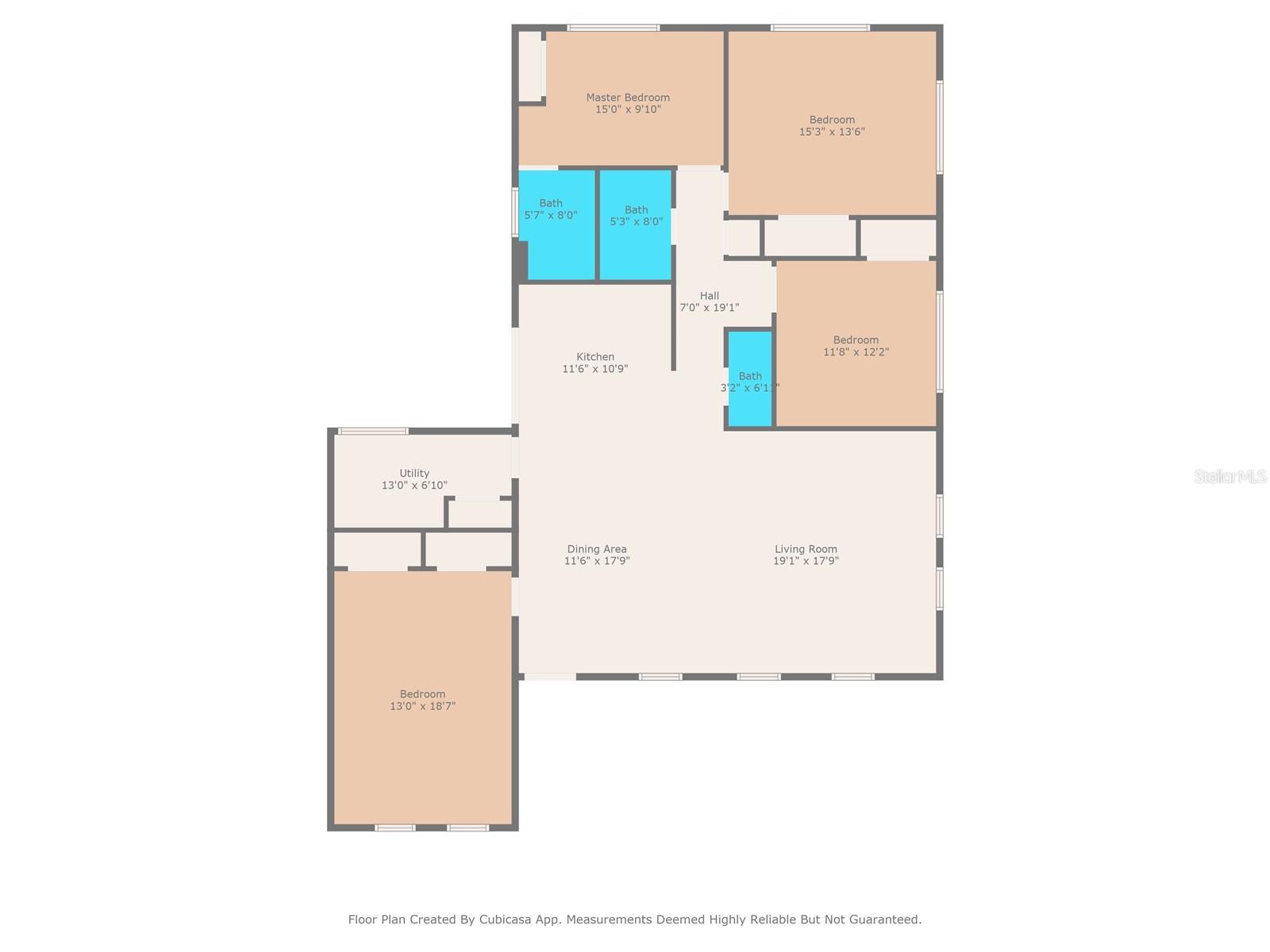 Floor plan: 4 bedrooms 2.5 bathrooms!