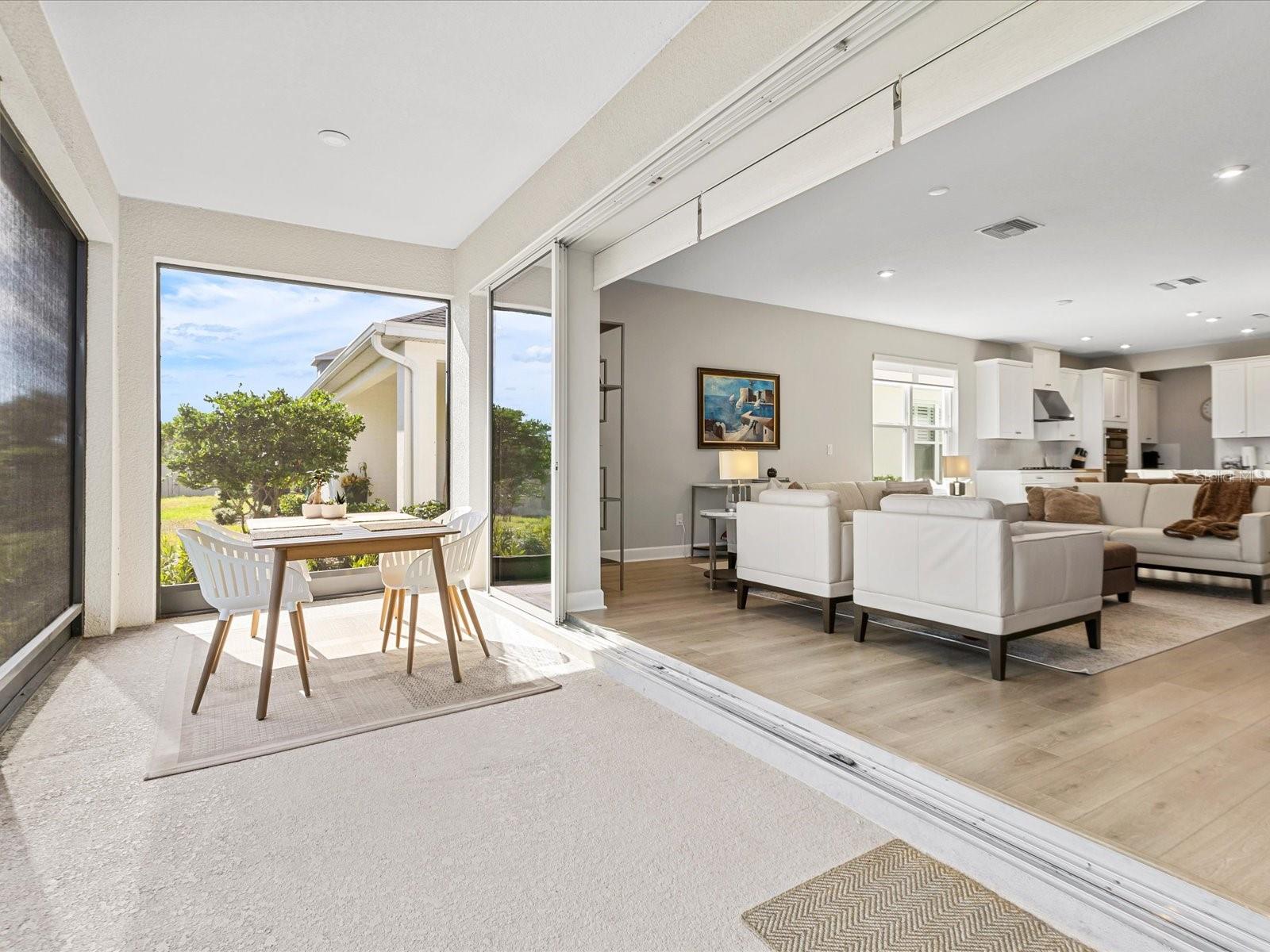 Screened Porch with 4-piece sliding doors