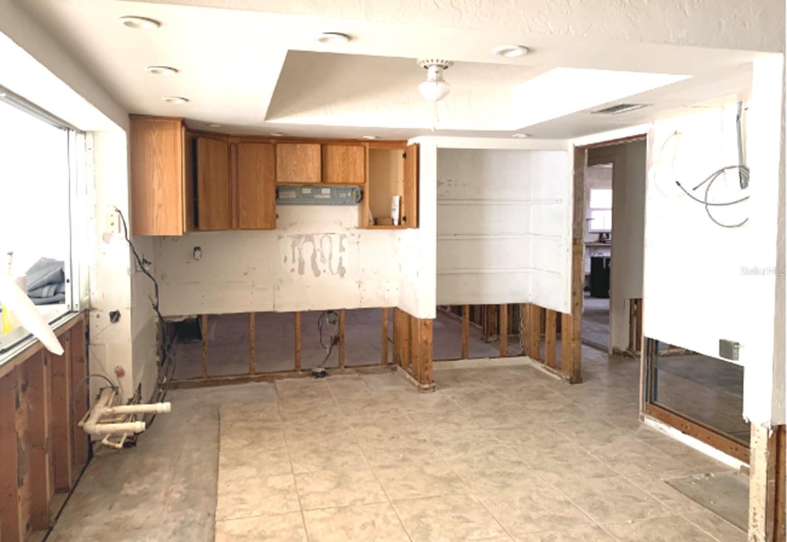 Kitchen area with pass through to Florida Room