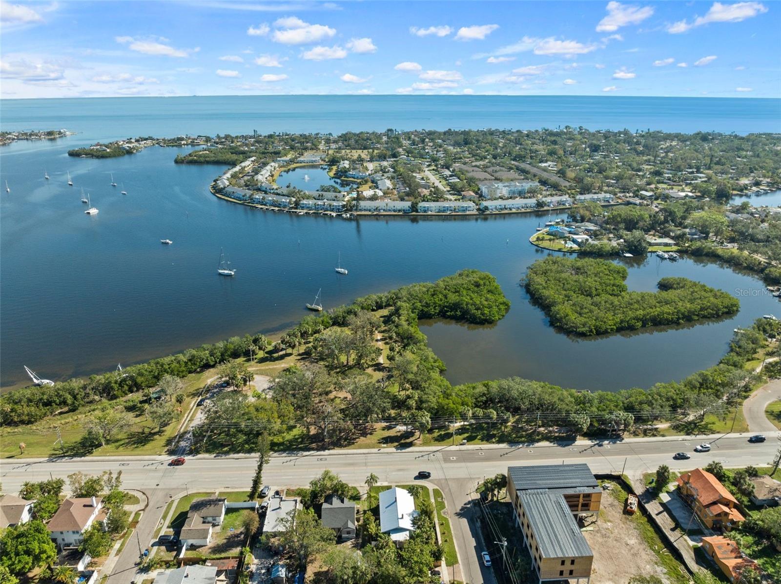 AIERIEL VIEWS OF CORNER LOT AND WATER VIEWS OF BIG BAYOU