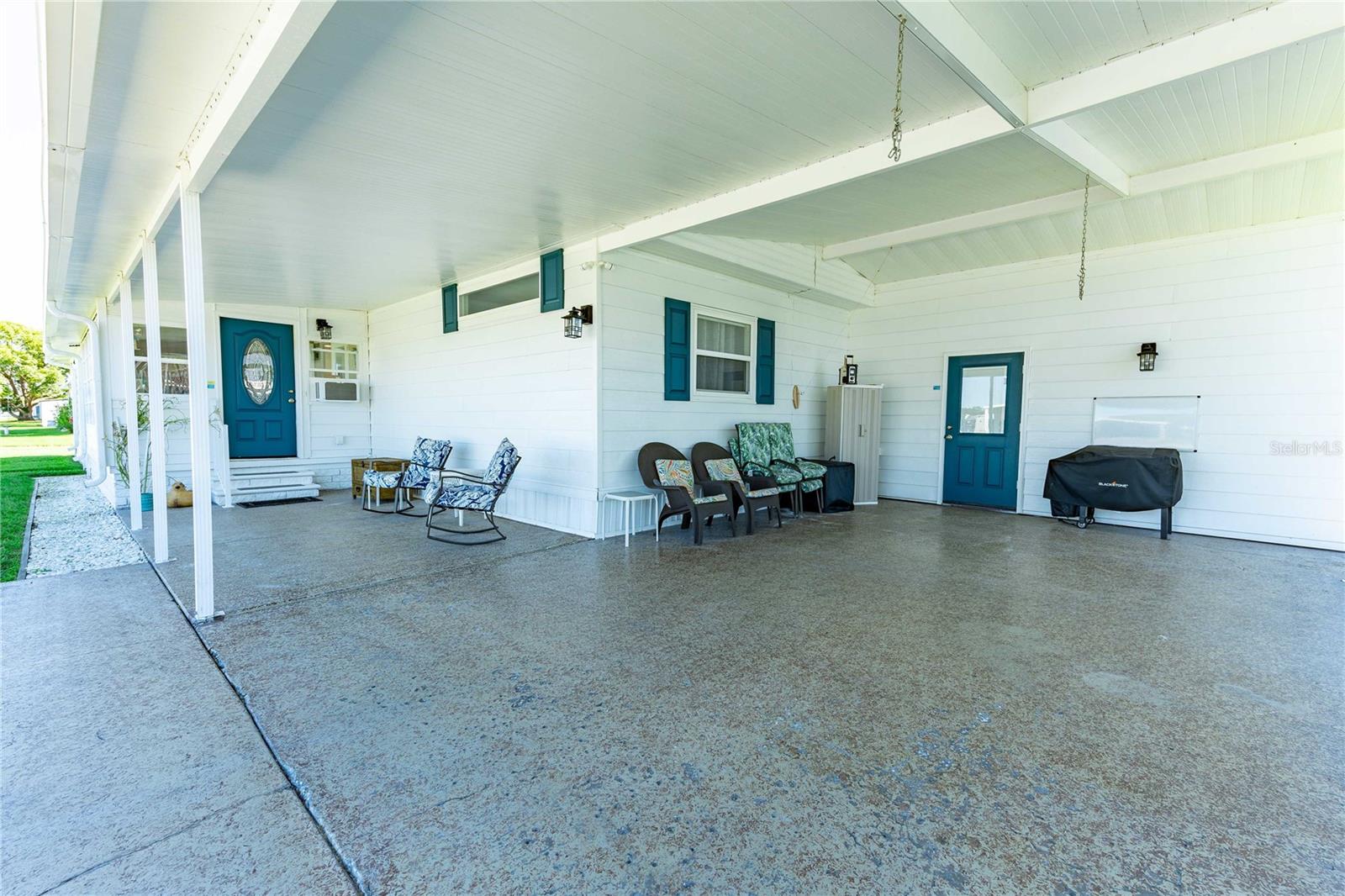 Covered patio area.