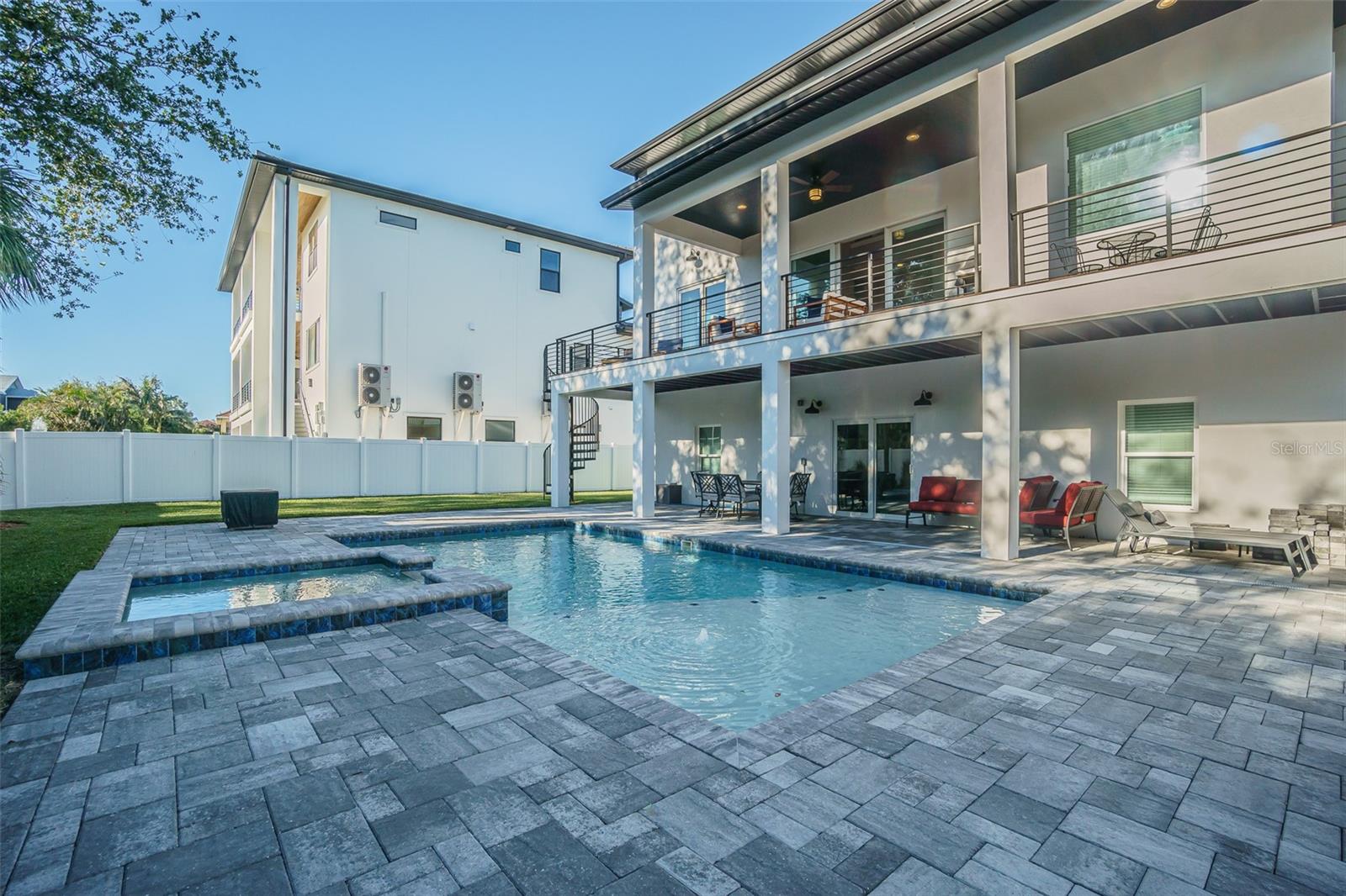 Pool and Spa with Sunshelf