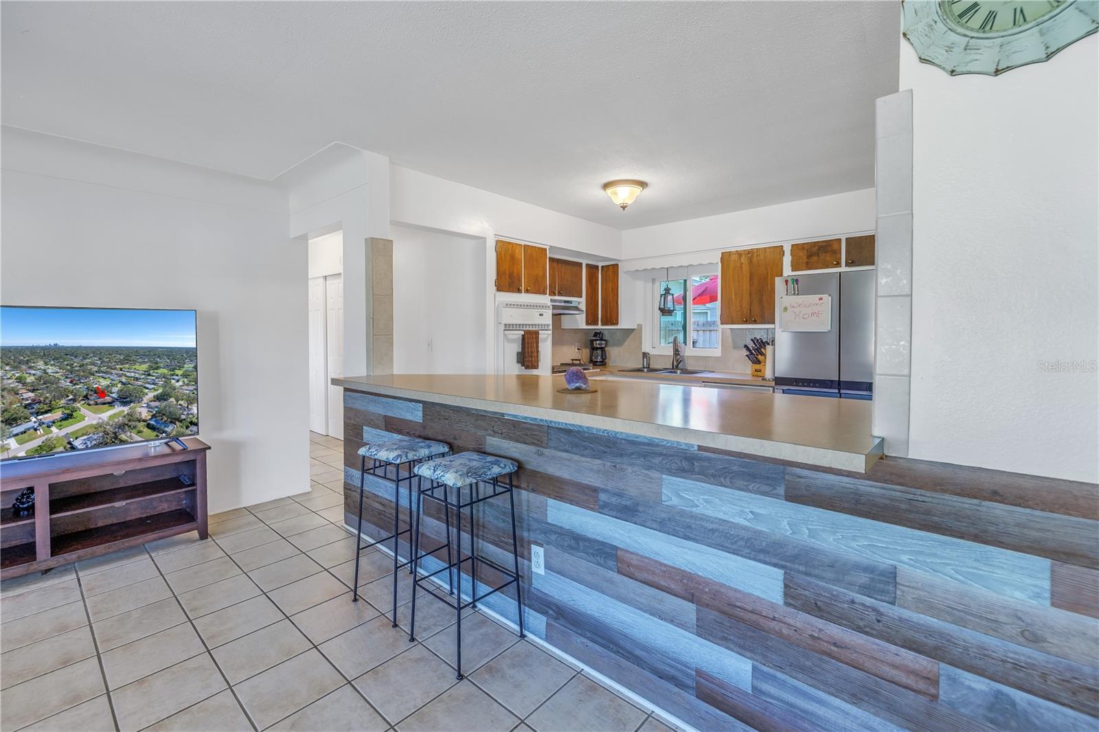 Kitchen island bar stool seating.