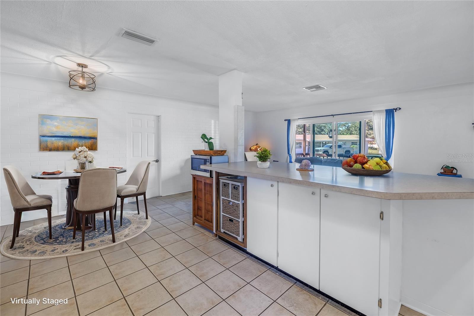 Virtually staged dining room.