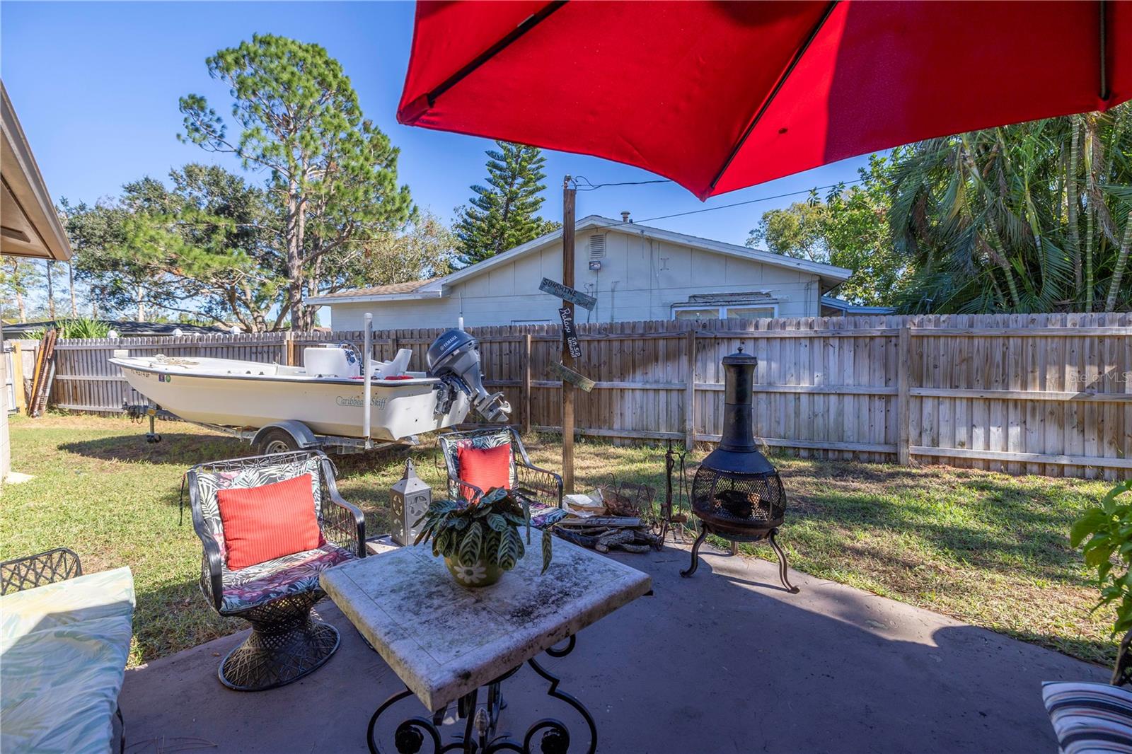 Second back yard patio and 2023 privacy fence.