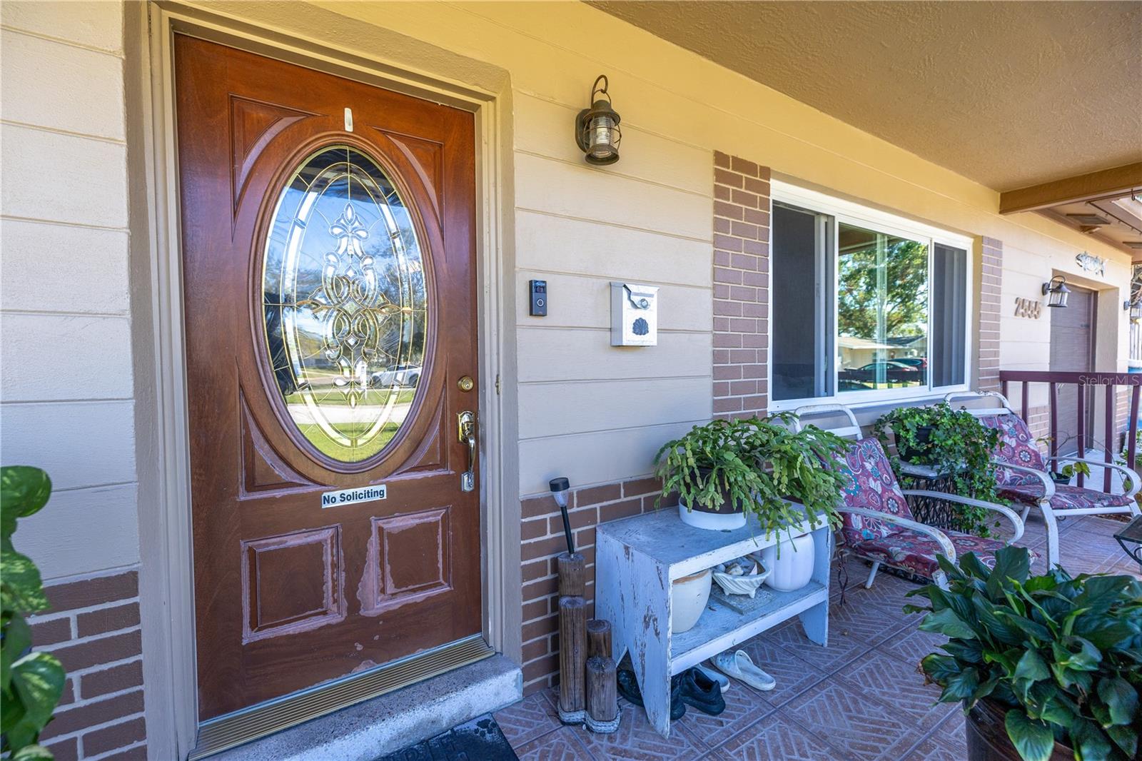 Covered front patio.