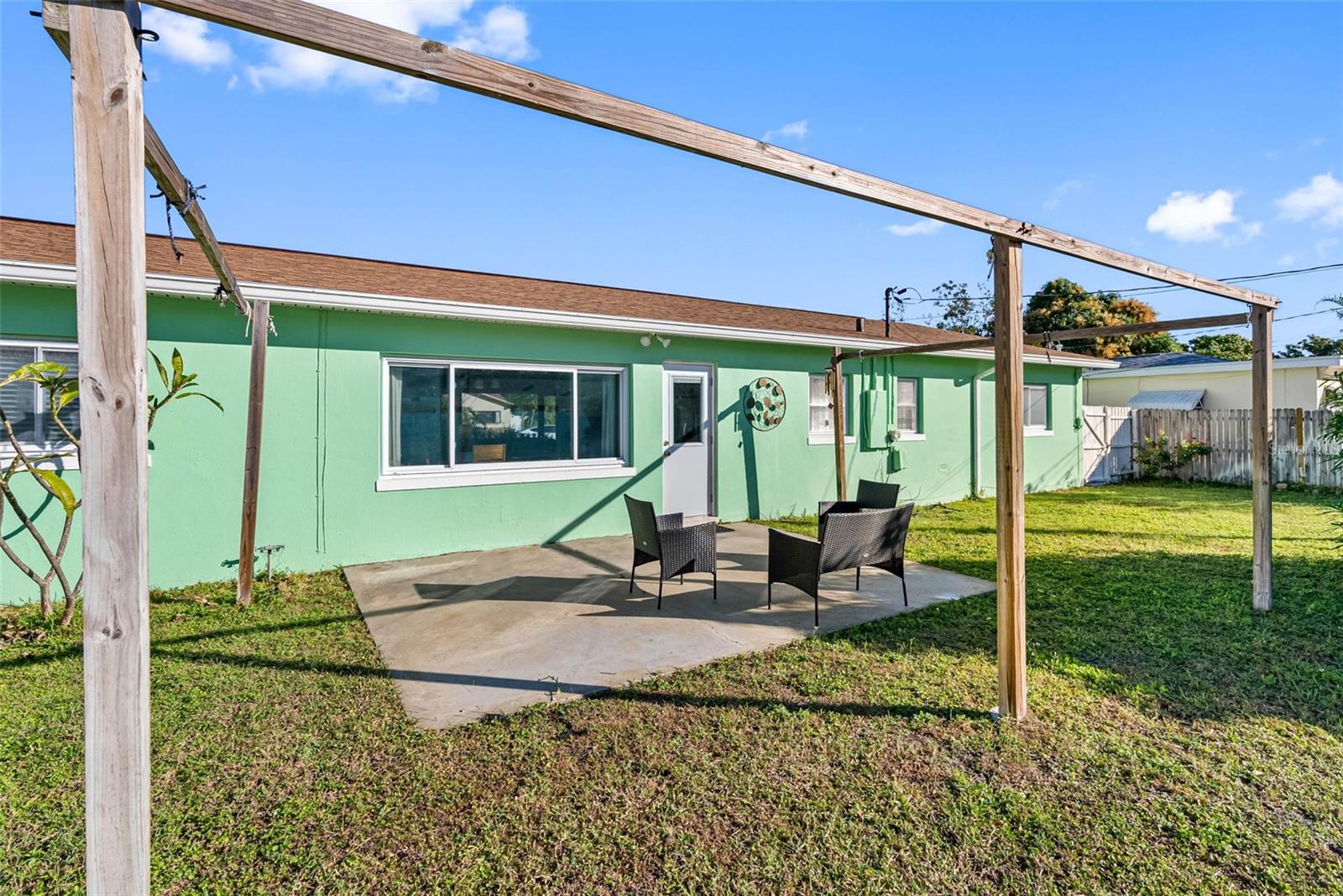 Large patio on a large lot