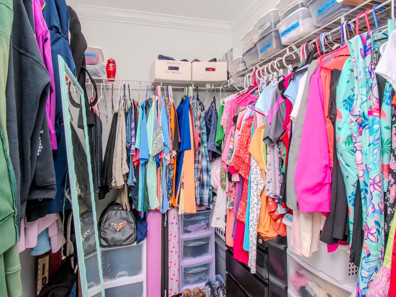 WALK IN CLOSET IN MASTER BEDROOM