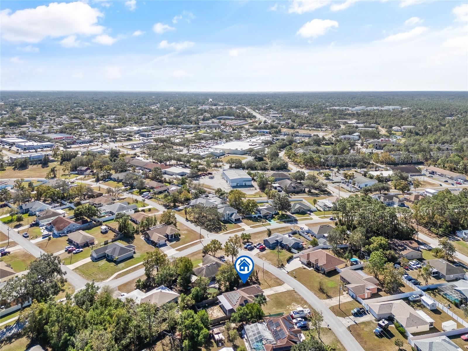 Aerial of back yard