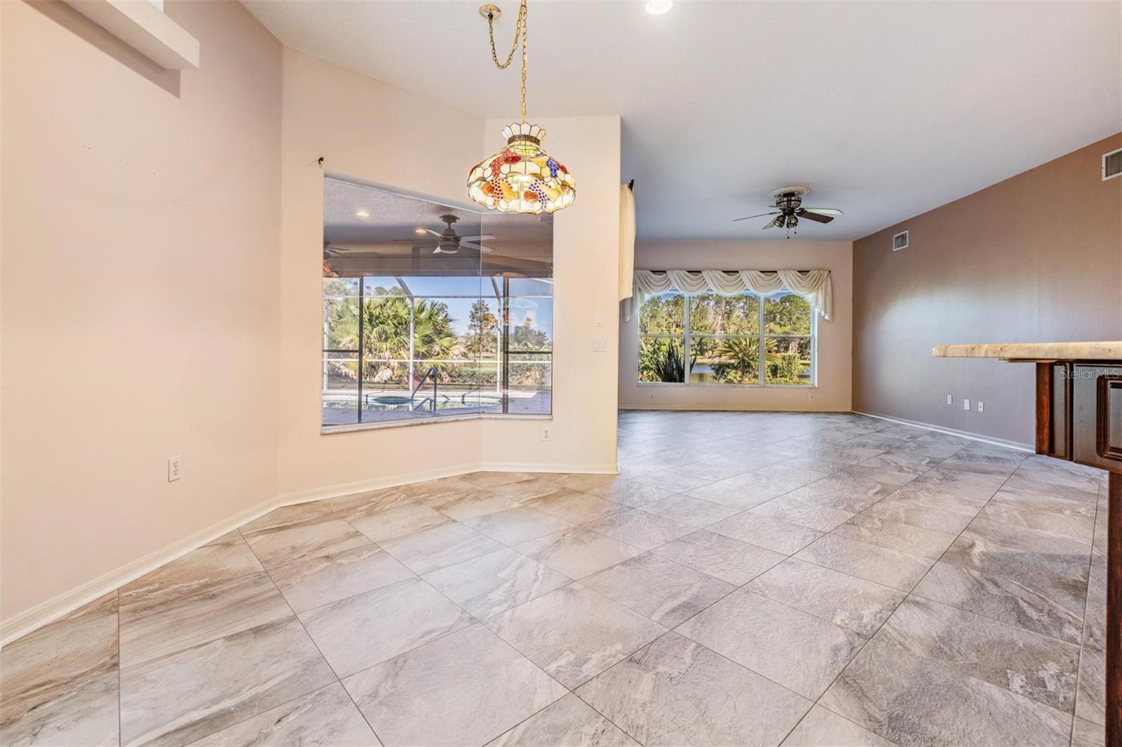 Family room just off kitchen and breakfast nook