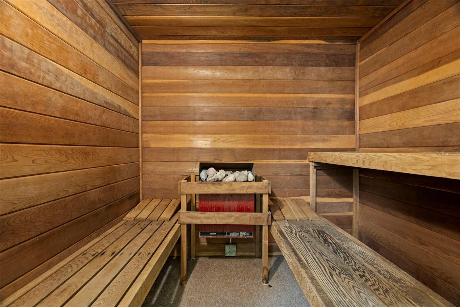 Sauna in clubhouse.