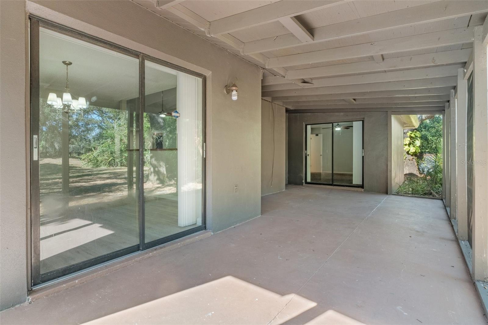 Covered screened back patio