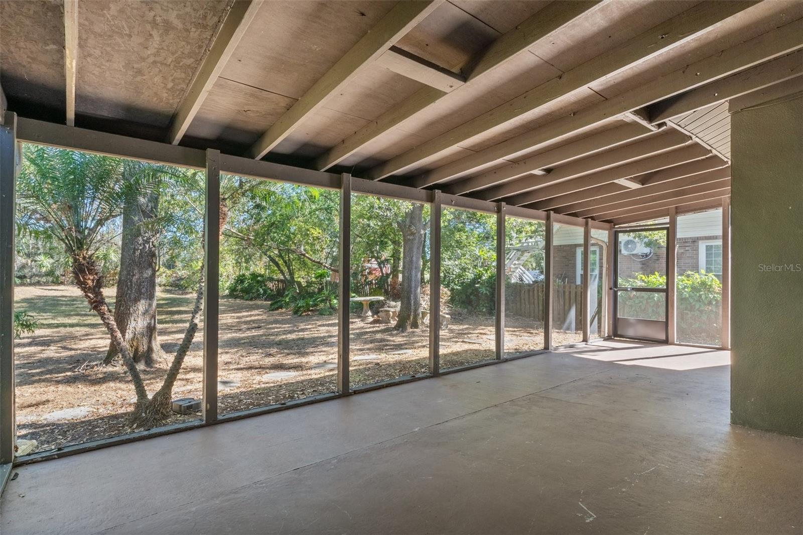 Covered screened back patio