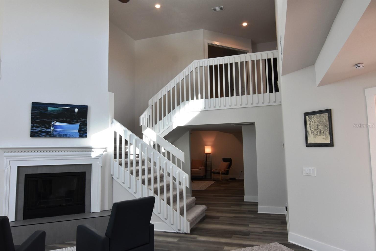 Fireplace, view from front door