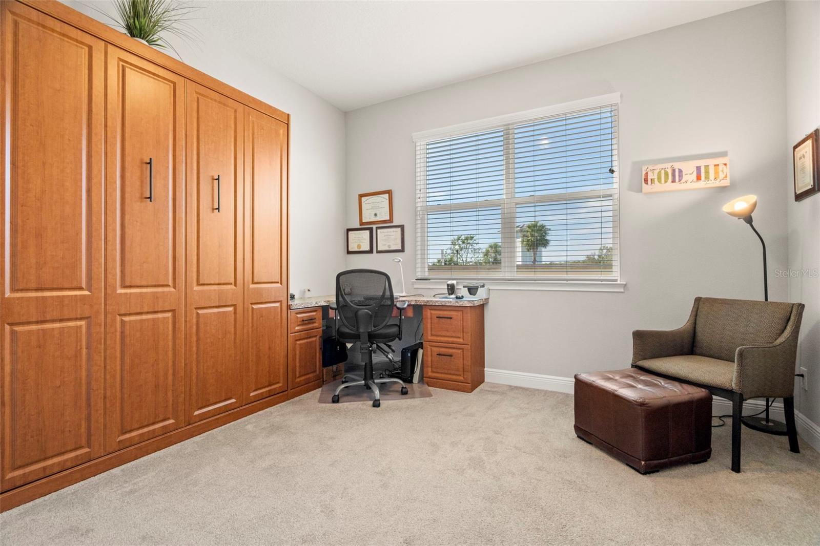 Murphy bed stays in downstairs bedroom