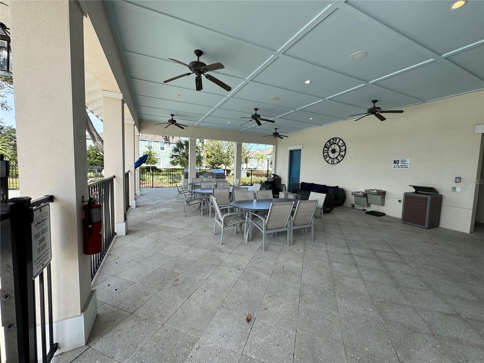 Covered patio and gas grills