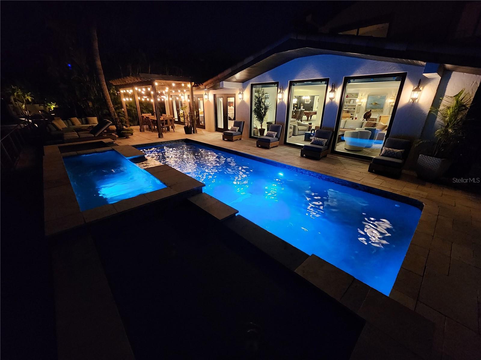 Pool at night