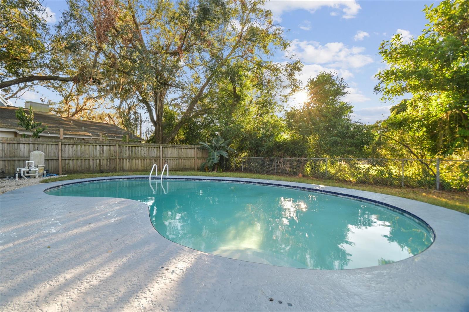 Plenty of space for an outdoor dining space