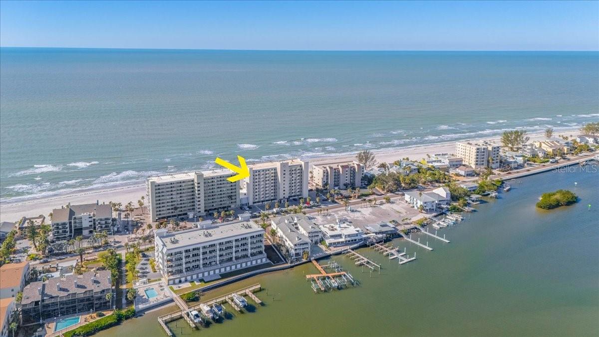 Aerial of location along Gulf Blvd